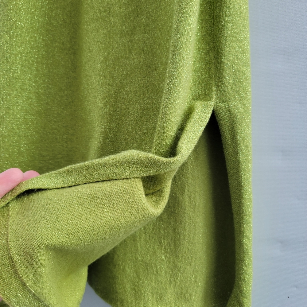 Resa Knit Collection Green Sheath Midi Dress Size Small Metallic Threading Boho - Picture 12 of 16